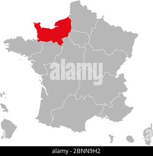 Carte vierge vectorielle de la France avec régions et territoires