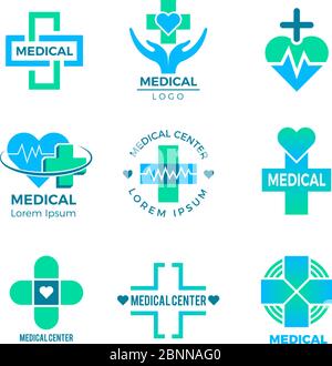 Symboles de santé. Signes médicaux pour logo clinique santé design cross plus images vectorielles isolées Illustration de Vecteur