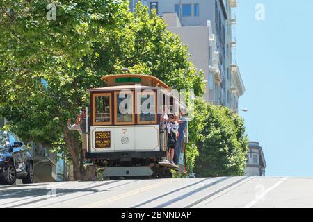 Téléphérique Powell-Hyde Line, San Francisco, Californie, États-Unis Banque D'Images