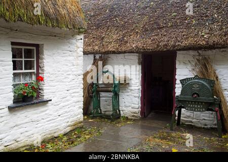 Maison de Loop Head à Bunratty Castle & Folk Park, comté de Clare, Irlande, Europe Banque D'Images