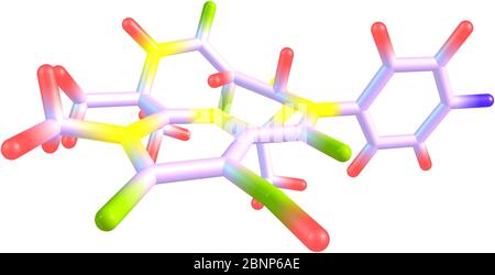 Le raltégravir ou RAL est un médicament antirétroviral utilisé pour traiter l'infection par le VIH. illustration 3d Banque D'Images