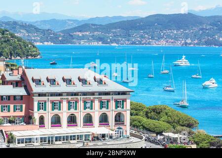 Vue sur le golfe de Poètes, Portovenere, le quartier de la Spezia, Ligurie, Italie Banque D'Images