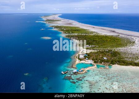 Impressions de l'atoll d'Ahe, archipel de Tuamotu, Polynésie française Banque D'Images