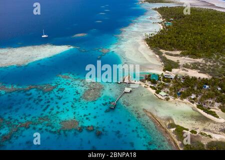 Impressions de l'atoll d'Ahe, archipel de Tuamotu, Polynésie française Banque D'Images