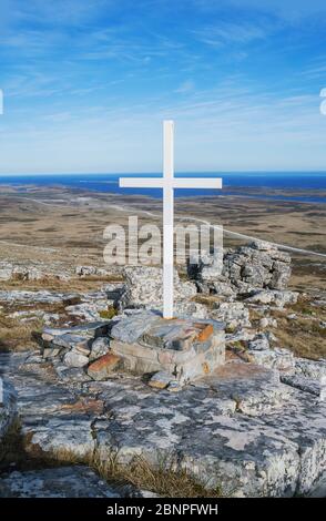 Mémorial de guerre, Falkland oriental, îles Falkland, Atlantique Sud, Amérique du Sud Banque D'Images