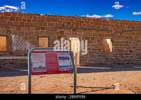 Margaret Siding sur le chemin de fer Old Ghan près du lac Eyre dans l'Outback de l'Australie méridionale. Banque D'Images