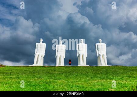 Monument 'l'homme au bord de la mer' à Esbjerg, Danemark Banque D'Images