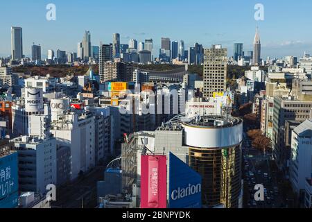 Japon, Honshu, Tokyo, Shibuya, Vue Sur Shinjuku Skyline De Shibuya Scramble Square Building Zone D'Observation Sur Le Toit Banque D'Images
