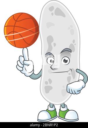 Un modèle sportif gemmatimonadetes mascotte jouant au basket-ball de la ligue Illustration de Vecteur