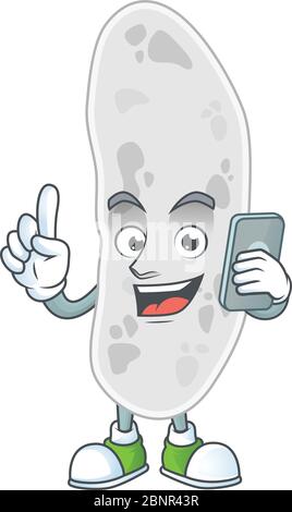 dessin de dessin de dessins animés concept de gemmatimonadetes parlant avec des amis au téléphone Illustration de Vecteur