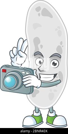 Gemmatimonadetes photographe mascotte design prendre une photo avec un appareil photo Illustration de Vecteur