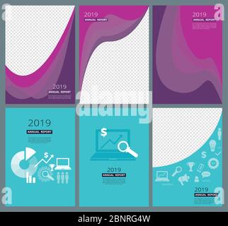 Couvertures de brochure commerciale. Les pages de rapport annuel de l'entreprise avec des formes géométriques abstraites desseins un modèle vectoriel Illustration de Vecteur