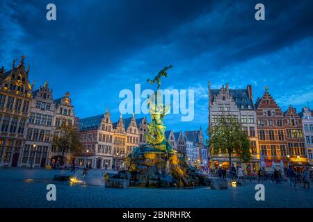 Europe, Belgique, Anvers, ville, vieille ville, marché, Grote Markt Banque D'Images