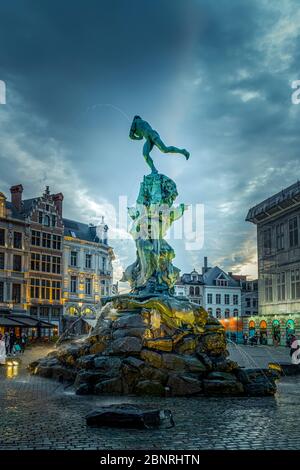 Europe, Belgique, Anvers, ville, vieille ville, marché, Grote Markt Banque D'Images