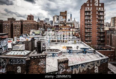 Amérique, États-Unis, New York City, urbain, Graffiti Banque D'Images