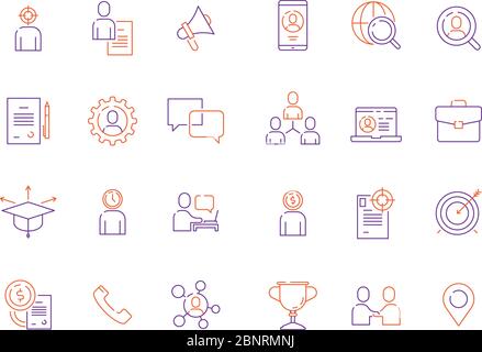 Symboles de chasse à la tête. Personnel emploi entreprise super travailleurs top managers développement de la main-d'œuvre icône de vecteur Illustration de Vecteur