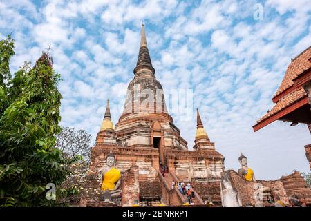 Ayutthaya, Bangkok / Thaïlande - 9 février 2020: Nom de ce temple ' Wat Yai Chai Mongkhon ' le temple bouddhiste est dans la province d'Ayutthaya, Bangkok Banque D'Images