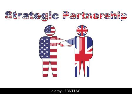 Strategic Partnership USA UK Trade Deal Illustration de Vecteur