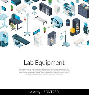 Fond des icônes de l'hôpital isométrique Vector Illustration de Vecteur