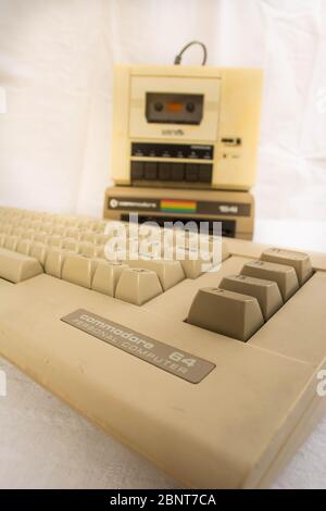 Configuration de l'ordinateur Commodore 64 Banque D'Images