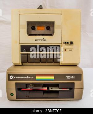 Configuration de l'ordinateur Commodore 64 Banque D'Images