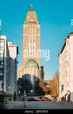 Helsinki, Finlande. Voir l'Église luthérienne de Kallio dans la journée d'hiver. Banque D'Images