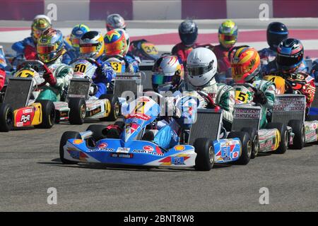 Carlos Sainz au cours de sa carrière de karting, le pilote espagnol a récemment signé pour Ferrari pour la saison 2021 et au-delà, en remplacement de Sebastian Vettel. Il est le fils du double champion du monde de rallye Carlos Sainz. Banque D'Images