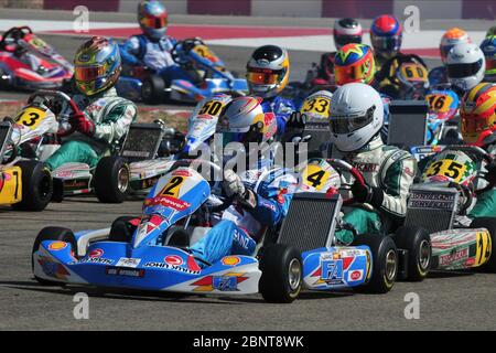 Carlos Sainz au cours de sa carrière de karting, le pilote espagnol a récemment signé pour Ferrari pour la saison 2021 et au-delà, en remplacement de Sebastian Vettel. Il est le fils du double champion du monde de rallye Carlos Sainz. Banque D'Images