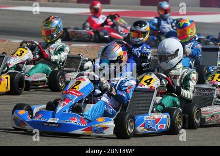 Carlos Sainz au cours de sa carrière de karting, le pilote espagnol a récemment signé pour Ferrari pour la saison 2021 et au-delà, en remplacement de Sebastian Vettel. Il est le fils du double champion du monde de rallye Carlos Sainz. Banque D'Images