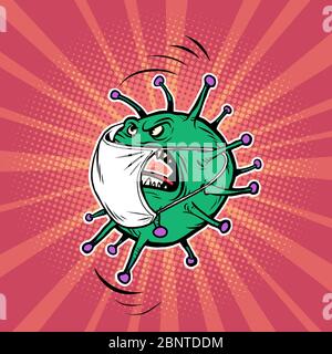 coronavirus personnage mal virus vert Illustration de Vecteur