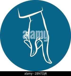 commencez à appuyer sur le mouvement de la main Illustration de Vecteur