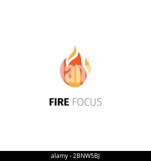 Icône de tir. Modèle de logo Vector Fire Focus isolé sur fond blanc Illustration de Vecteur