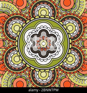 Carte de vœux de couleur à motif Mandala. Illustration vectorielle Illustration de Vecteur