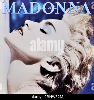 Madonna - pochette originale de l'album vinyle - True Blue - 1986 Banque D'Images