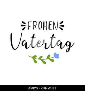 Citation de jour des Pères heureux esquissée à la main en allemand. Illustration de Vecteur