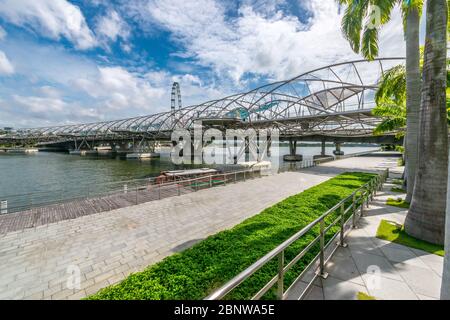 Helix Bridge Marina Bay Singapour Banque D'Images