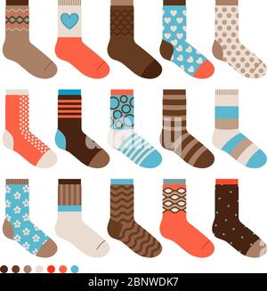 Jolies chaussettes colorées pastel. Ensemble de chaussettes pour homme chaud et agréable Illustration de Vecteur