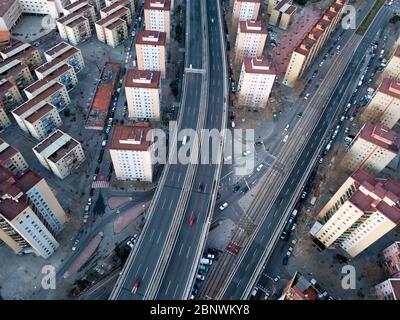 San Roque slum à Badalona vue aérienne Barcelone Catalogne Espagne Banque D'Images