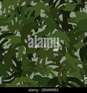 Motif camouflage sans coutures style jungle. Formes du feuillage et des branches Illustration de Vecteur