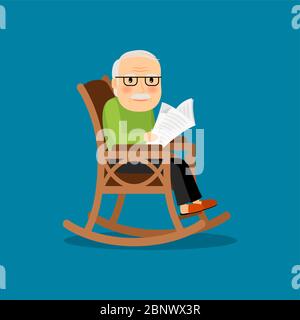 Un homme de niveau en fauteuil roulant lisant le journal. Illustration vectorielle Illustration de Vecteur