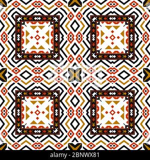 Géométrique ethnique orientale sans couture motif traditionnel Design pour fond, moquette, papier peint, vêtements, emballage, Batik, tissu et textile. Banque D'Images