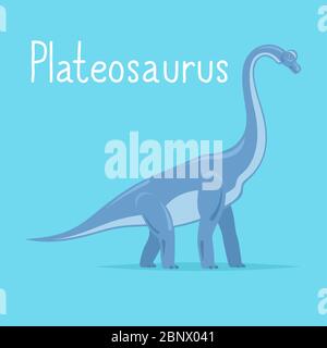 Carte colorée de dinosaure d'eselosaurus pour les enfants jouant. Illustration Vcetro Illustration de Vecteur