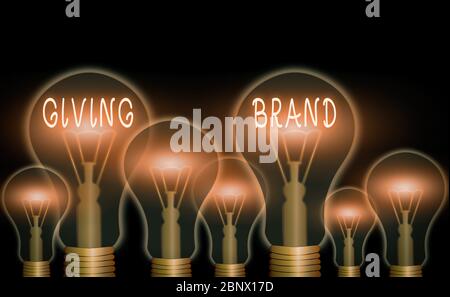 Affiche textuelle indiquant donner la marque. Photo d'entreprise présentant le processus de donner un nom à des produits ou services d'une entreprise Banque D'Images