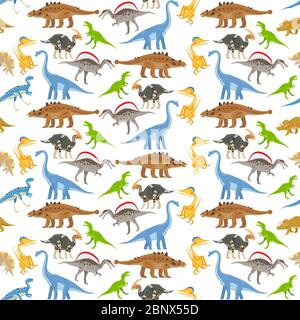 Motif dinosaure sans couture sur illustration vectorielle transparente en arrière-plan Illustration de Vecteur