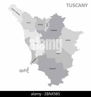 Carte de la région de Toscane Illustration de Vecteur