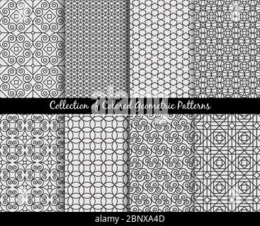 Collection ethnique de motifs orientaux décoratifs noirs et blancs. Illustration vectorielle Illustration de Vecteur