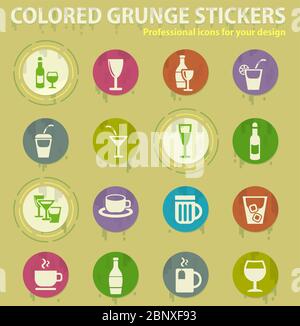 Verres icon set Illustration de Vecteur