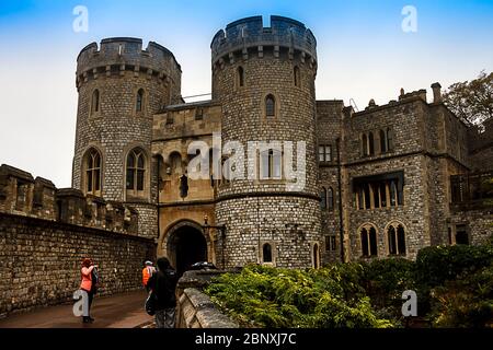 Norman Gate au château de Windsor, en Angleterre Banque D'Images