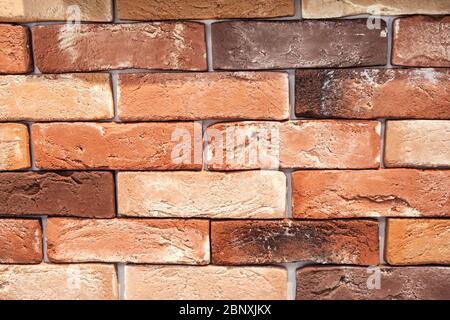 Un vieux mur de briques montrant un arrière-plan de texture de détail de gros plan Banque D'Images