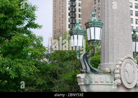 Lumières de rue élégantes à Grant Park Chicago Banque D'Images